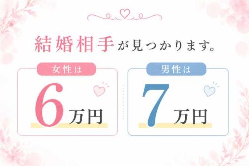 最安6万円で結婚相手が見つかります